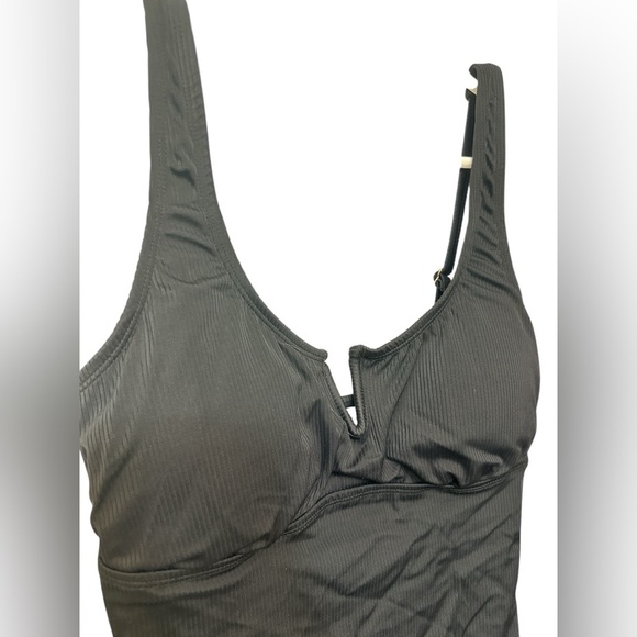 Anne Cole Ribbed Black One-Piece Swimsuit NWT - Picture 4 of 6